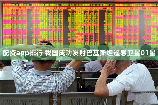 配资app排行 我国成功发射巴基斯坦遥感卫星01星